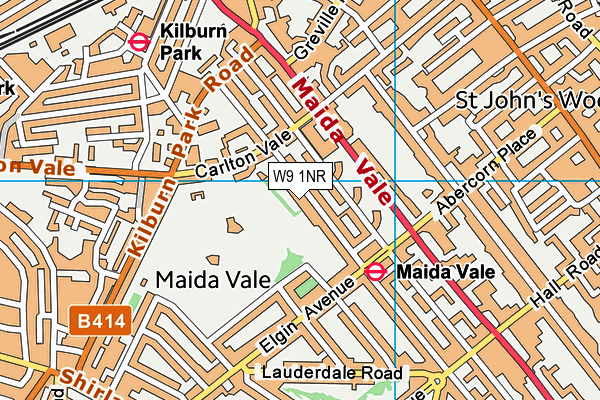 W9 1NR map - OS VectorMap District (Ordnance Survey)