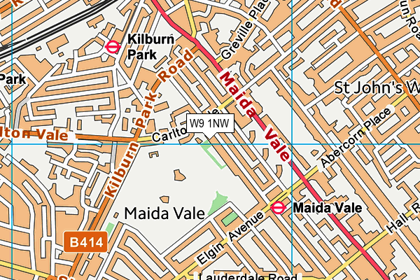 W9 1NW map - OS VectorMap District (Ordnance Survey)