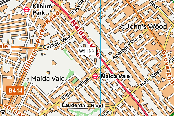 W9 1NX map - OS VectorMap District (Ordnance Survey)