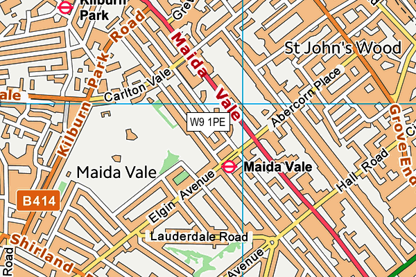 W9 1PE map - OS VectorMap District (Ordnance Survey)