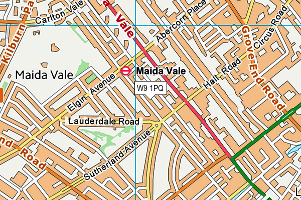 W9 1PQ map - OS VectorMap District (Ordnance Survey)