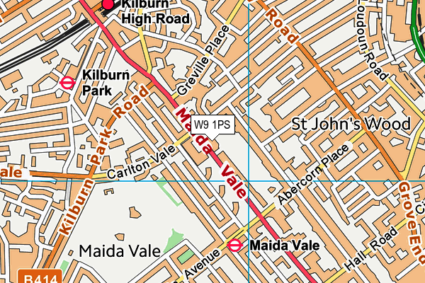 W9 1PS map - OS VectorMap District (Ordnance Survey)