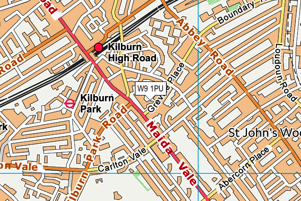 W9 1PU map - OS VectorMap District (Ordnance Survey)