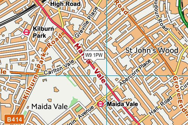 W9 1PW map - OS VectorMap District (Ordnance Survey)