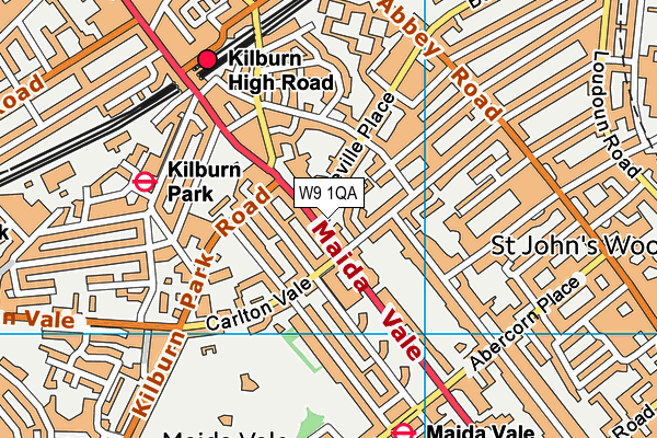 W9 1QA map - OS VectorMap District (Ordnance Survey)