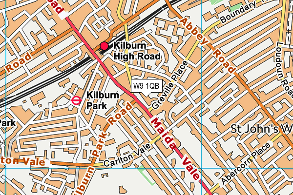 W9 1QB map - OS VectorMap District (Ordnance Survey)