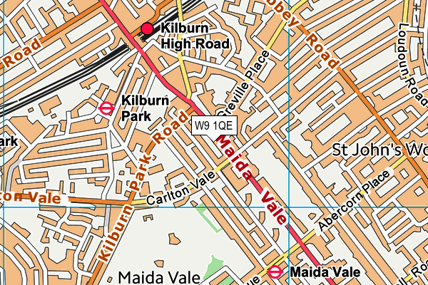 W9 1QE map - OS VectorMap District (Ordnance Survey)