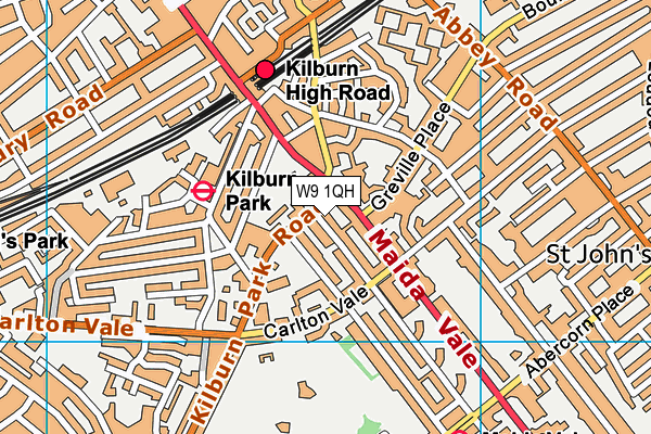 W9 1QH map - OS VectorMap District (Ordnance Survey)
