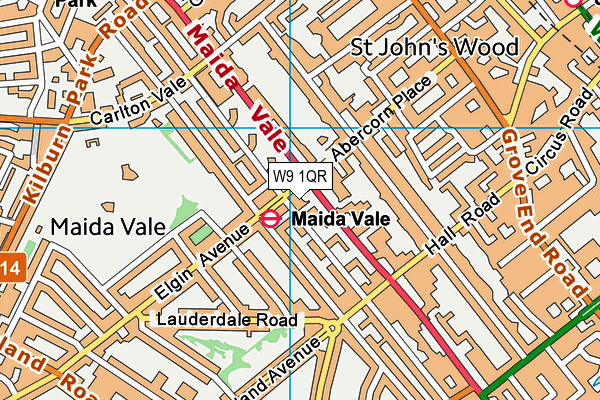 W9 1QR map - OS VectorMap District (Ordnance Survey)