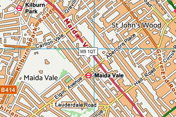 W9 1QT map - OS VectorMap District (Ordnance Survey)