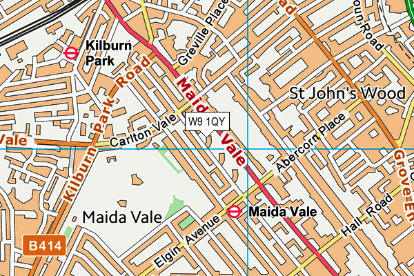 W9 1QY map - OS VectorMap District (Ordnance Survey)