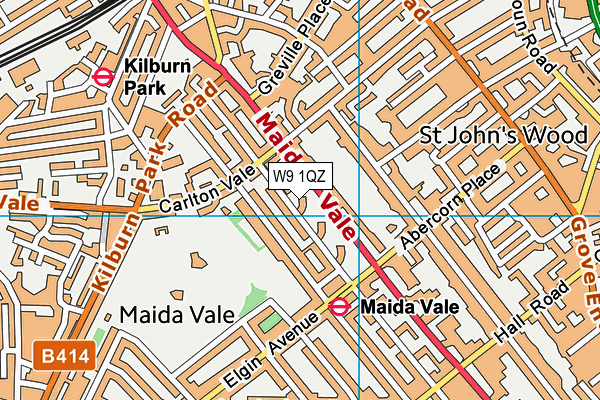 W9 1QZ map - OS VectorMap District (Ordnance Survey)