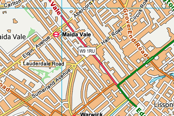 W9 1RU map - OS VectorMap District (Ordnance Survey)