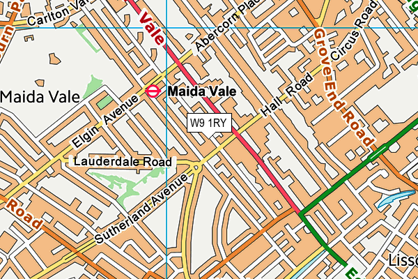 W9 1RY map - OS VectorMap District (Ordnance Survey)