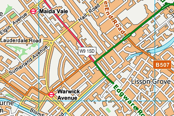 W9 1SD map - OS VectorMap District (Ordnance Survey)