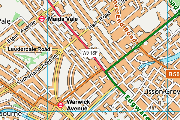 W9 1SF map - OS VectorMap District (Ordnance Survey)