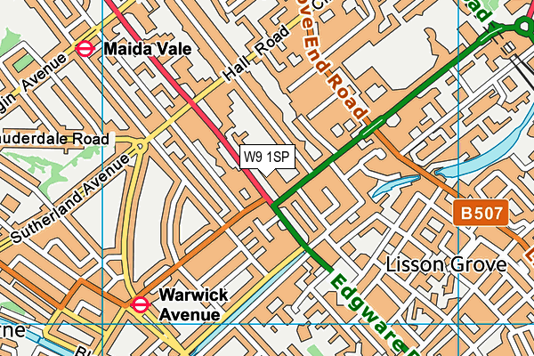 W9 1SP map - OS VectorMap District (Ordnance Survey)