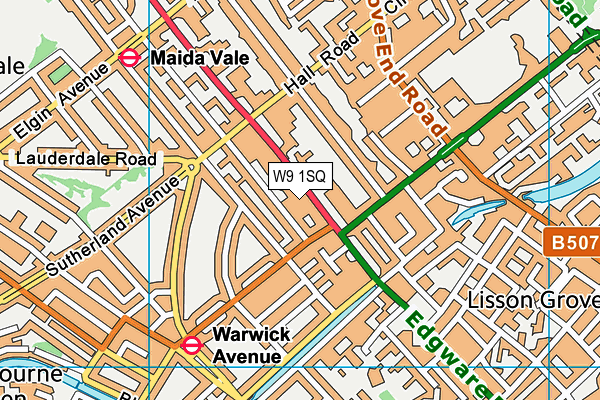 W9 1SQ map - OS VectorMap District (Ordnance Survey)