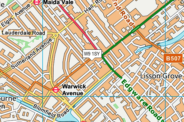 W9 1SY map - OS VectorMap District (Ordnance Survey)