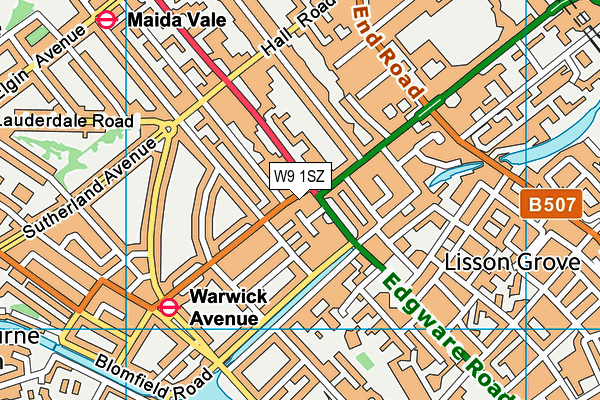 W9 1SZ map - OS VectorMap District (Ordnance Survey)