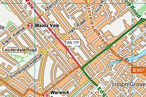 W9 1TF map - OS VectorMap District (Ordnance Survey)