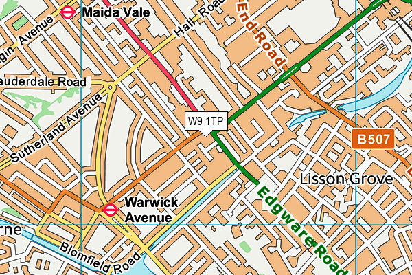 W9 1TP map - OS VectorMap District (Ordnance Survey)