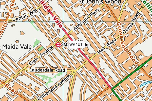 W9 1UT map - OS VectorMap District (Ordnance Survey)