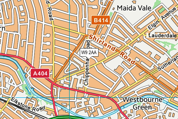 W9 2AA map - OS VectorMap District (Ordnance Survey)
