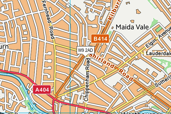 W9 2AD map - OS VectorMap District (Ordnance Survey)