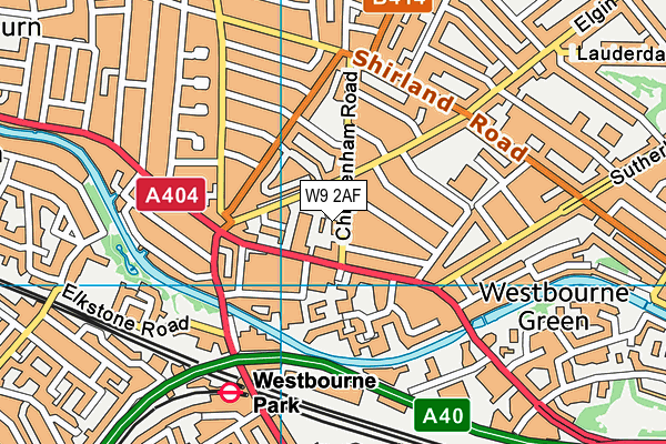 W9 2AF map - OS VectorMap District (Ordnance Survey)