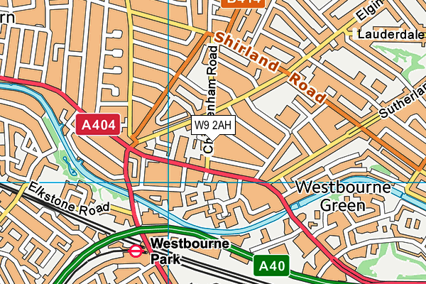 W9 2AH map - OS VectorMap District (Ordnance Survey)