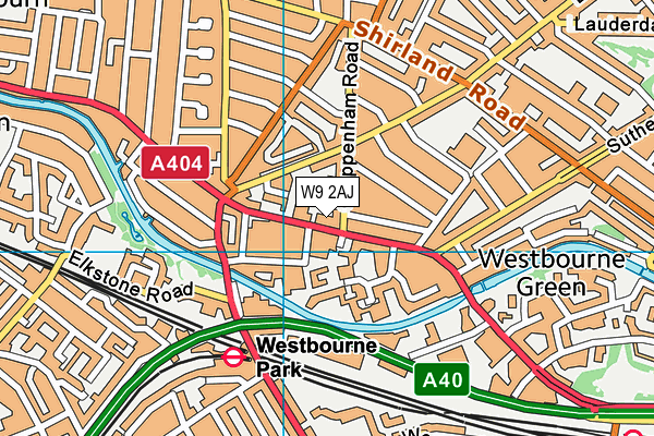 W9 2AJ map - OS VectorMap District (Ordnance Survey)