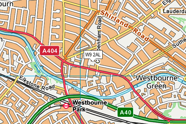 W9 2AL map - OS VectorMap District (Ordnance Survey)