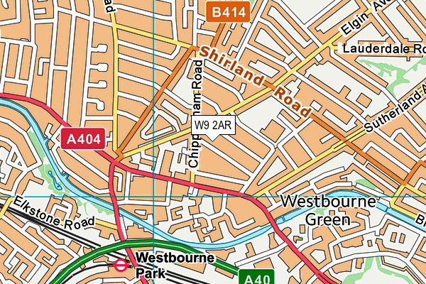 W9 2AR map - OS VectorMap District (Ordnance Survey)