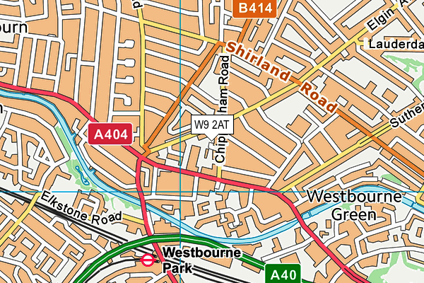 W9 2AT map - OS VectorMap District (Ordnance Survey)