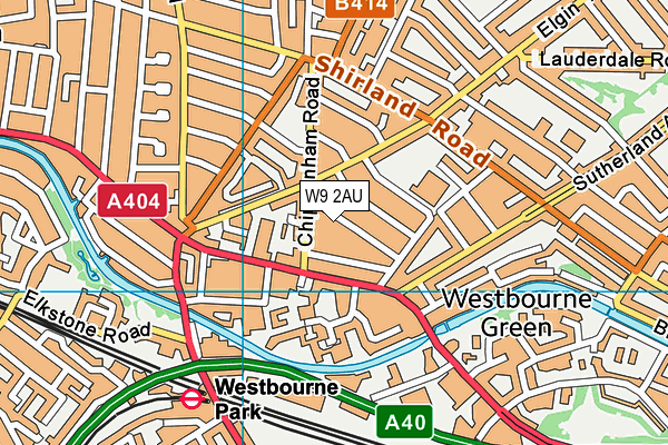 W9 2AU map - OS VectorMap District (Ordnance Survey)