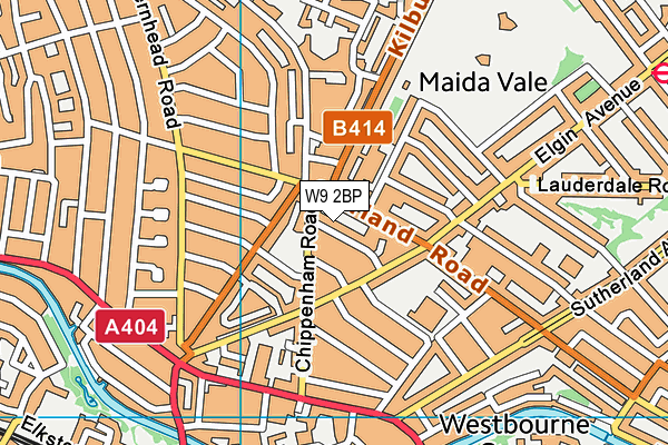 W9 2BP map - OS VectorMap District (Ordnance Survey)