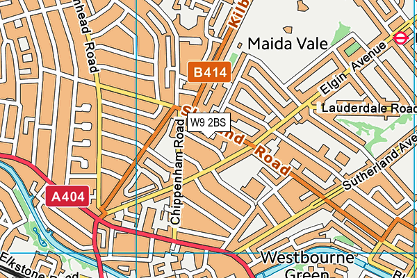 W9 2BS map - OS VectorMap District (Ordnance Survey)