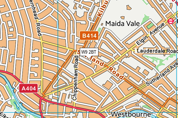 W9 2BT map - OS VectorMap District (Ordnance Survey)