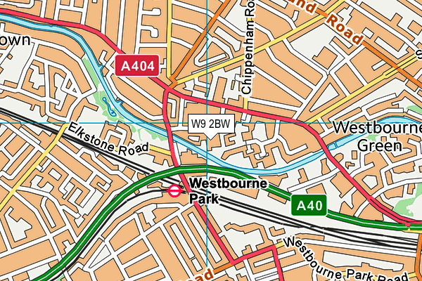 W9 2BW map - OS VectorMap District (Ordnance Survey)