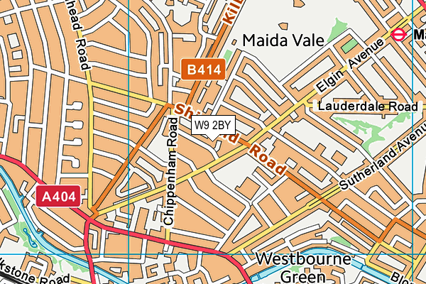 W9 2BY map - OS VectorMap District (Ordnance Survey)