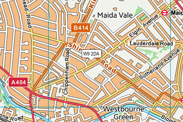 W9 2DA map - OS VectorMap District (Ordnance Survey)