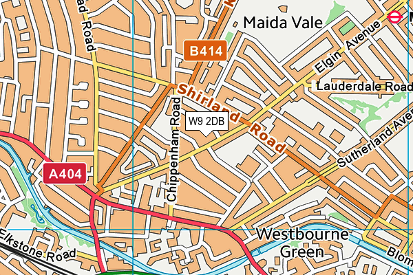 W9 2DB map - OS VectorMap District (Ordnance Survey)