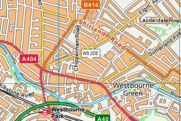 W9 2DE map - OS VectorMap District (Ordnance Survey)