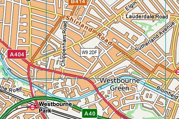 W9 2DF map - OS VectorMap District (Ordnance Survey)