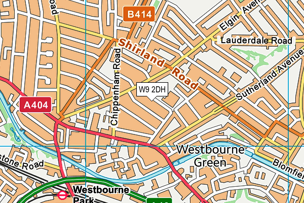 W9 2DH map - OS VectorMap District (Ordnance Survey)