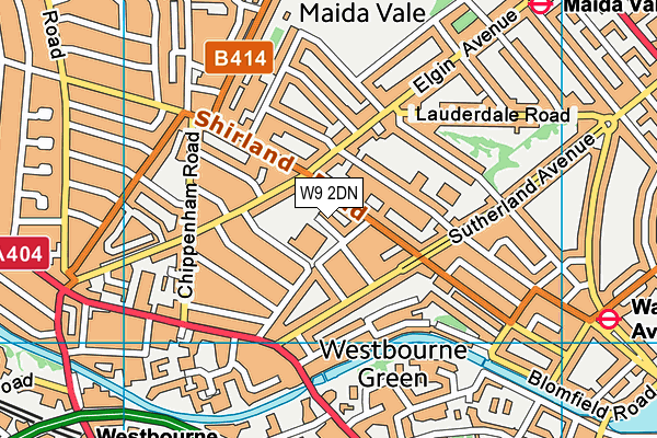 W9 2DN map - OS VectorMap District (Ordnance Survey)