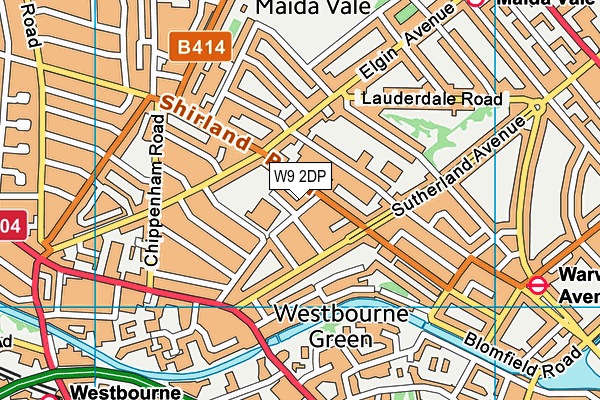 W9 2DP map - OS VectorMap District (Ordnance Survey)