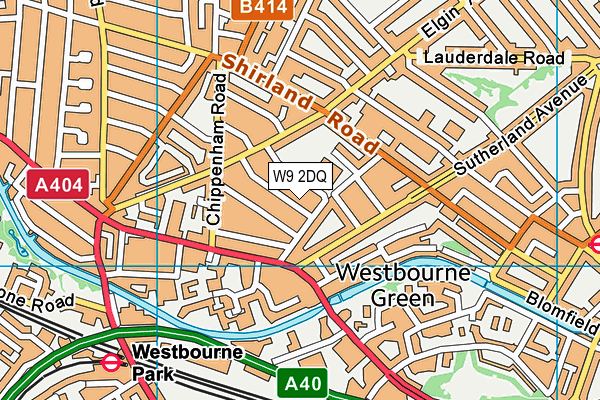 W9 2DQ map - OS VectorMap District (Ordnance Survey)