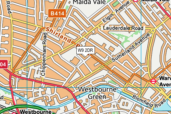 W9 2DR map - OS VectorMap District (Ordnance Survey)